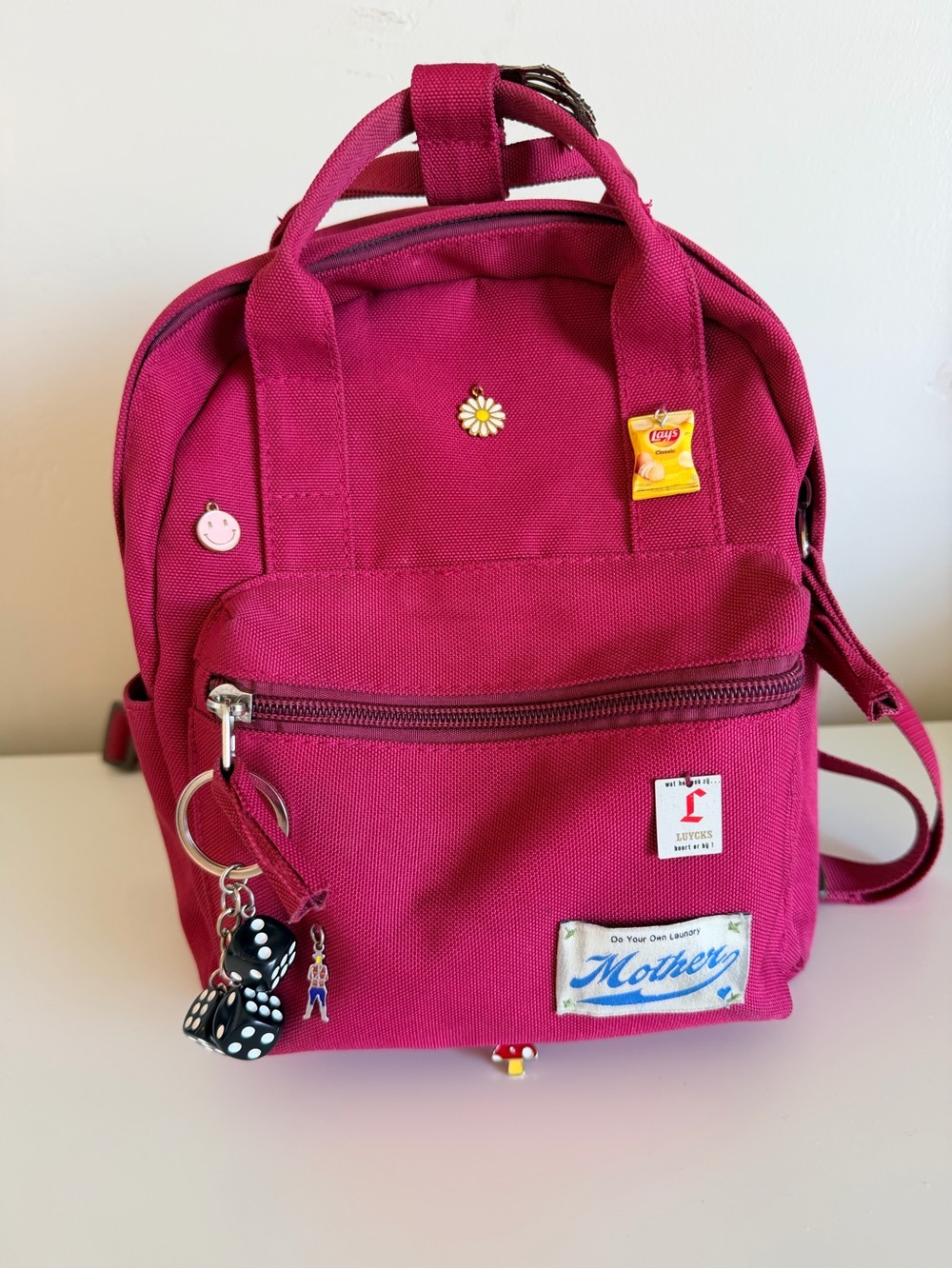 MOTHER Lucky Charms Mini Backpack in Maroon - Picture 2 of 10